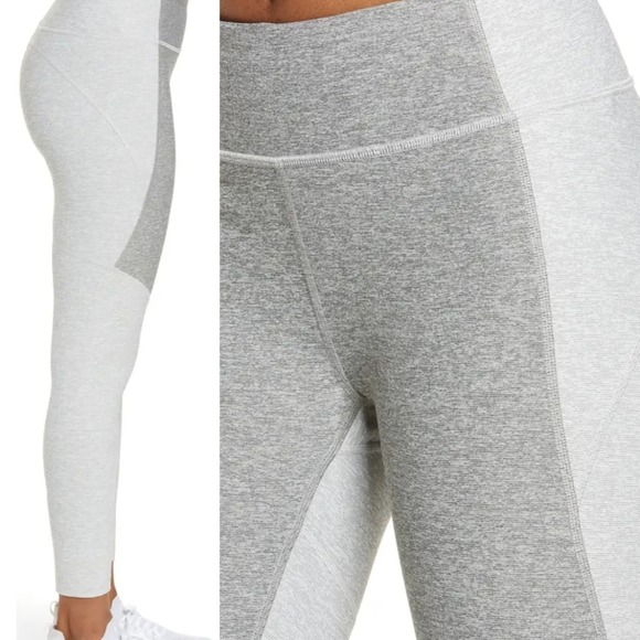 NWOT OUTDOOR VOICES Size Small Leggings 7/8 Heather Gray Warm Up Colorblock - Picture 2 of 13
